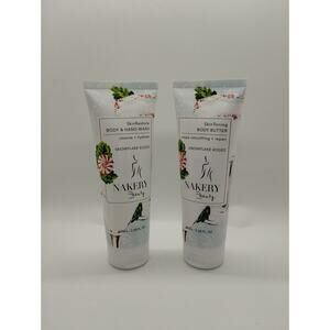 Nakery Beauty Body Wash + SkinToning Body Butter Snowflake Kisses 3.38 oz ea